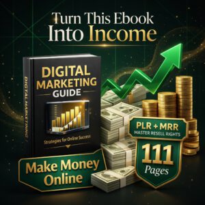 Make Money Online Ebook with PLR & MRR | 111-Page Fully Editable Canva Template for Passive Income