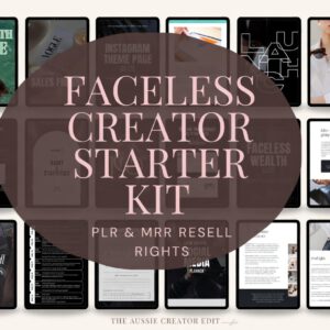 Faceless Creator Starter Kit | Premium Done-For-You Canva Templates with Full PLR & MRR Rights to Build Sustainable Passive Income