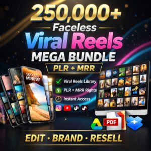 250,000+ Viral Faceless Reels Mega Bundle | PLR & MRR Rights | Instagram, TikTok & YouTube Shorts