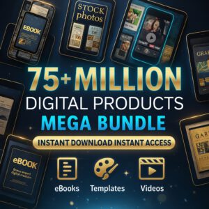 75 Million+ Digital Products Mega Bundle with Full PLR & MRR Rights | Ebooks, Templates, Courses & More – Instant Download