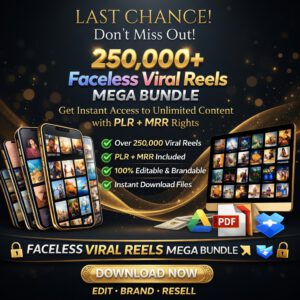 250,000+ Viral Faceless Reels Mega Bundle | PLR & MRR Rights | Instagram, TikTok & YouTube Shorts