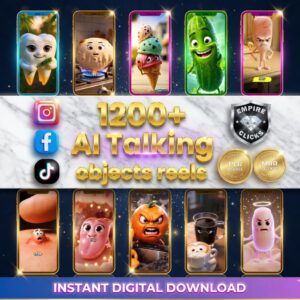 1200+ AI Talking Object Videos with PLR & MRR Rights | Viral Faceless Reels for Instagram, TikTok & YouTube Shorts