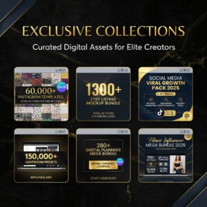 7500+ Digital Planner Pages Mega Bundle with Full PLR & MRR Rights | Editable Canva Templates for Business, Fitness, Wellness & More