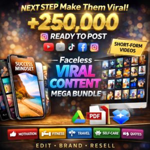 250,000+ Viral Faceless Reels Mega Bundle | PLR & MRR Rights | Instagram, TikTok & YouTube Shorts