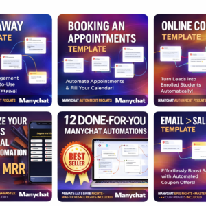12 Premium ManyChat Automation Flows Bundle Done-For-You Chatbot Templates with Full PLR & MRR Rights