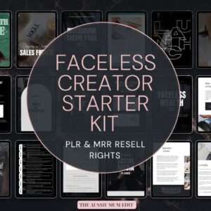 Faceless Creator Starter Kit | Premium Done-For-You Canva Templates with Full PLR & MRR Rights to Build Sustainable Passive Income