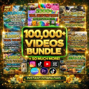 100,000+ Viral Reels Mega Bundle with PLR & MRR Rights | AI Animated Faceless Content for Instagram, TikTok & YouTube Shorts