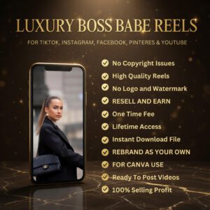 2000+ Luxury Aesthetic Boss Babe Reels Bundle with Full MRR & PLR Rights | Faceless Canva Templates for Instagram & TikTok