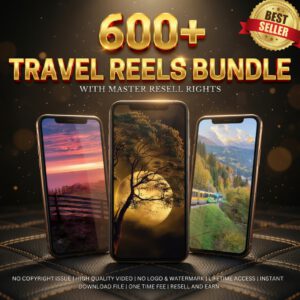 1000+ Faceless Travel Reels Bundle Premium Travel Videos for Instagram Reels, TikTok & YouTube Shorts With Full Master Resell Rights (MRR) & Private Label Rights (PLR)