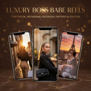 2000+ Luxury Aesthetic Boss Babe Reels Bundle with Full MRR & PLR Rights | Faceless Canva Templates for Instagram & TikTok