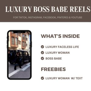 2000+ Luxury Aesthetic Boss Babe Reels Bundle with Full MRR & PLR Rights | Faceless Canva Templates for Instagram & TikTok