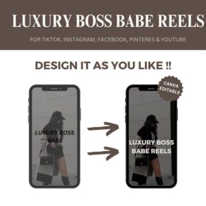 2000+ Luxury Aesthetic Boss Babe Reels Bundle with Full MRR & PLR Rights | Faceless Canva Templates for Instagram & TikTok