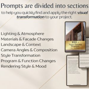 100+ Nano Banana Prompts for Architects | AI Architecture Prompts | Rendering & Design AI Prompts | PDF Prompt Library