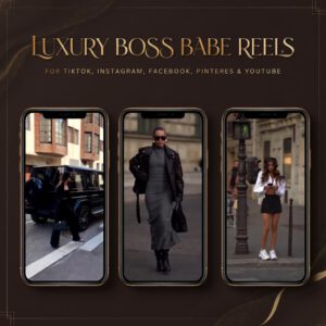 2000+ Luxury Aesthetic Boss Babe Reels Bundle with Full MRR & PLR Rights | Faceless Canva Templates for Instagram & TikTok