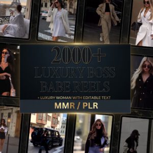 2000+ Luxury Aesthetic Boss Babe Reels Bundle with Full MRR & PLR Rights | Faceless Canva Templates for Instagram & TikTok